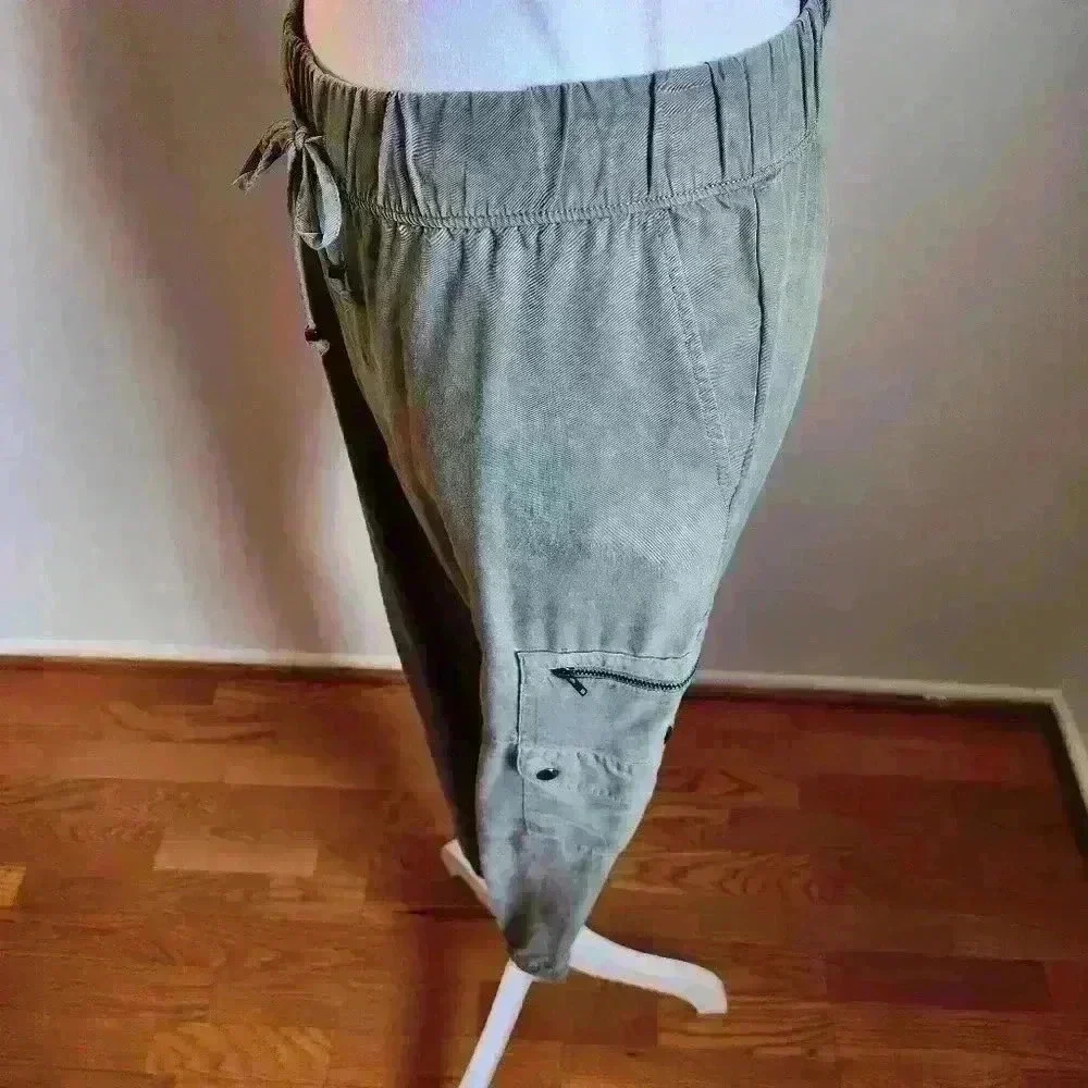 Banana Republic Factory Tencel Soft Cargo Pant Joggers | Steel Green Small